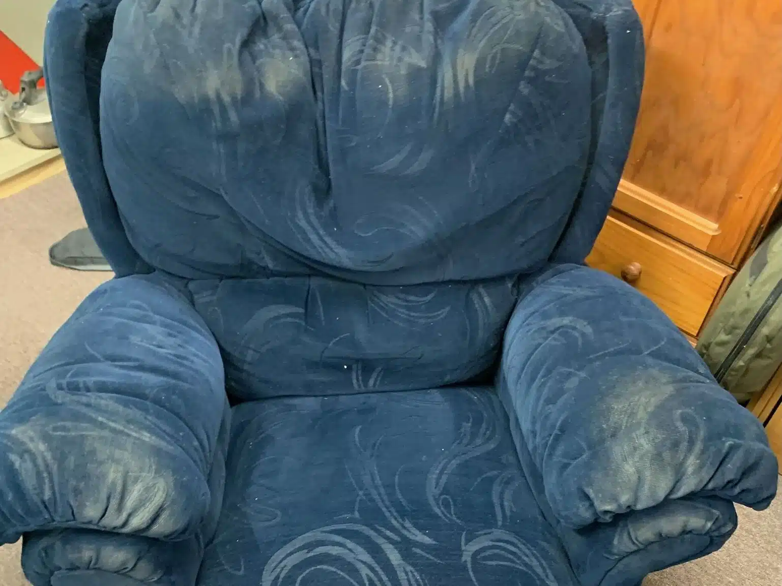 Upholstery before clean A