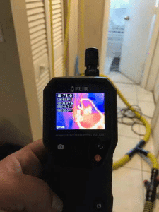 Monitoring moisture levels using Thermal canera after water damage to property Melbourne