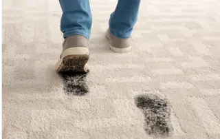 Muddy footprints on beige carpet 1638x1224px