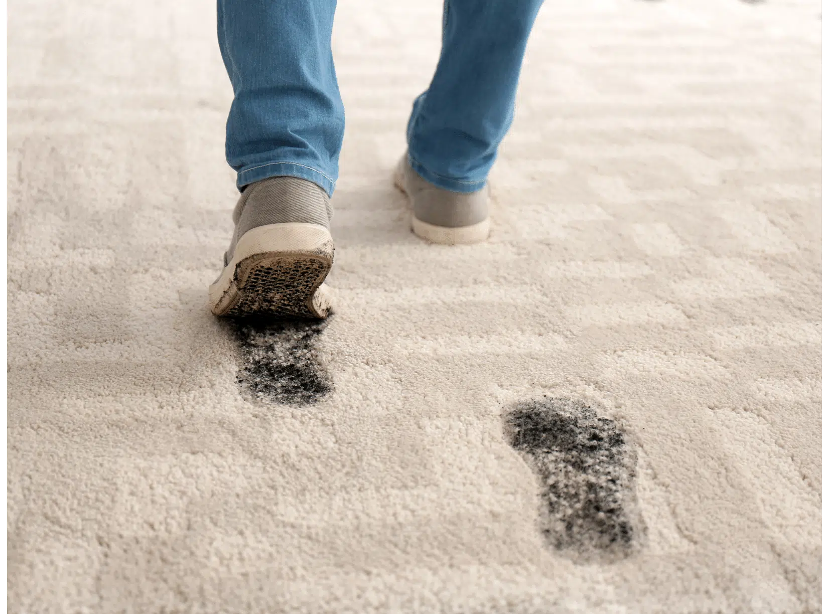 Muddy footprints on beige carpet 1638x1224px
